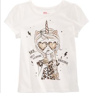 Girl’s fashion Unicorn Graphic Toddler T-shirt size 2T
